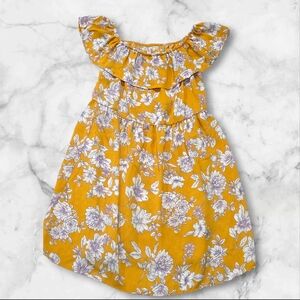 Xhilaration Woman's Yellow Floral Spring Summer Dress Size Large (L) D14